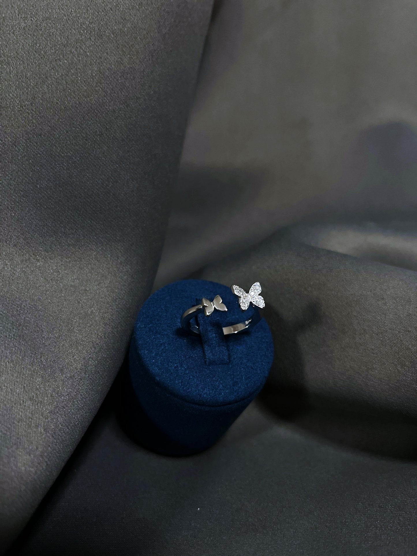 Zwei Funkelnde Schmetterlinge Ring