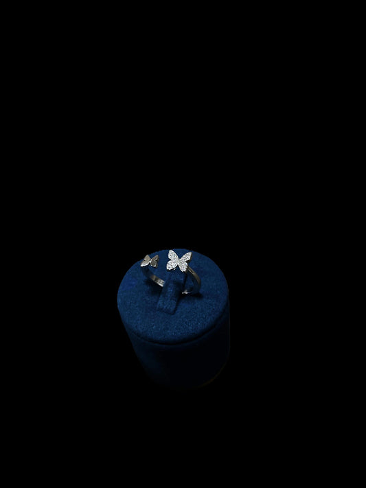 Zwei Funkelnde Schmetterlinge Ring