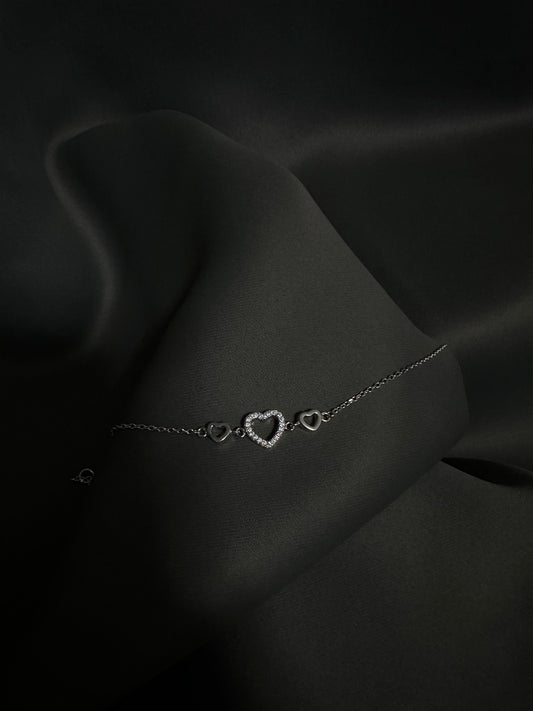 Drei Funkelnde Herzen Armband